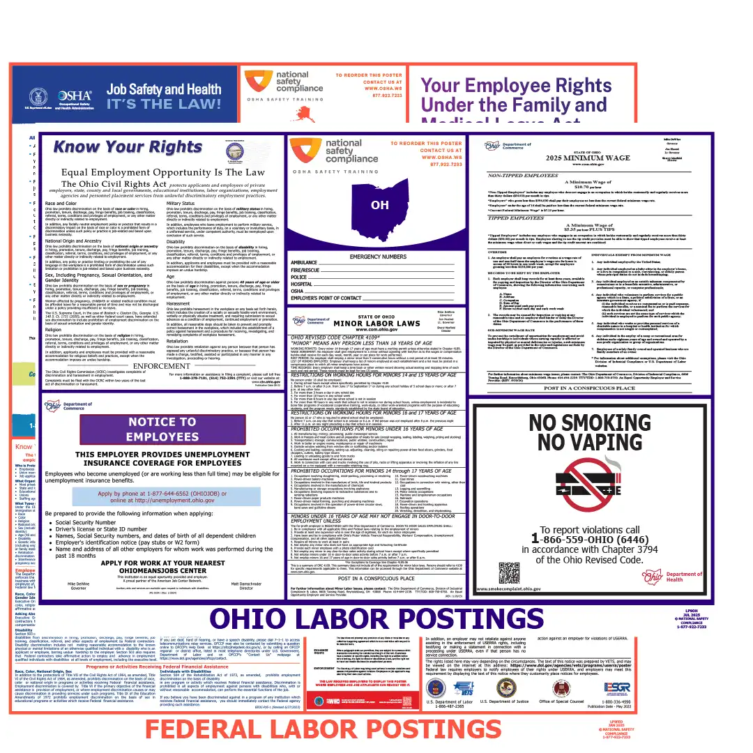 Ohio & Federal Labor Law Posters English