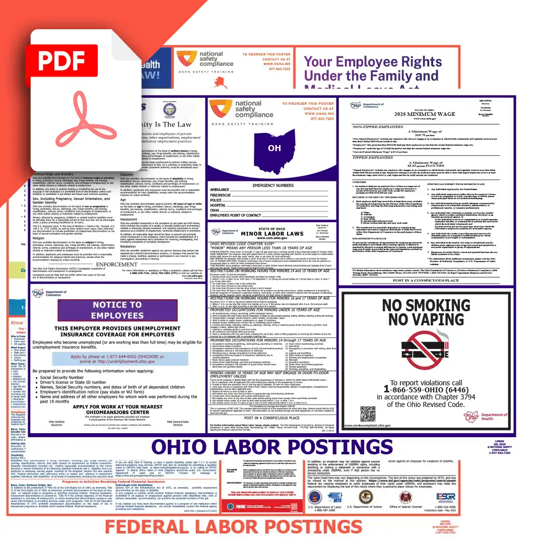 Ohio & Federal Labor Law Posters PDF Downloads