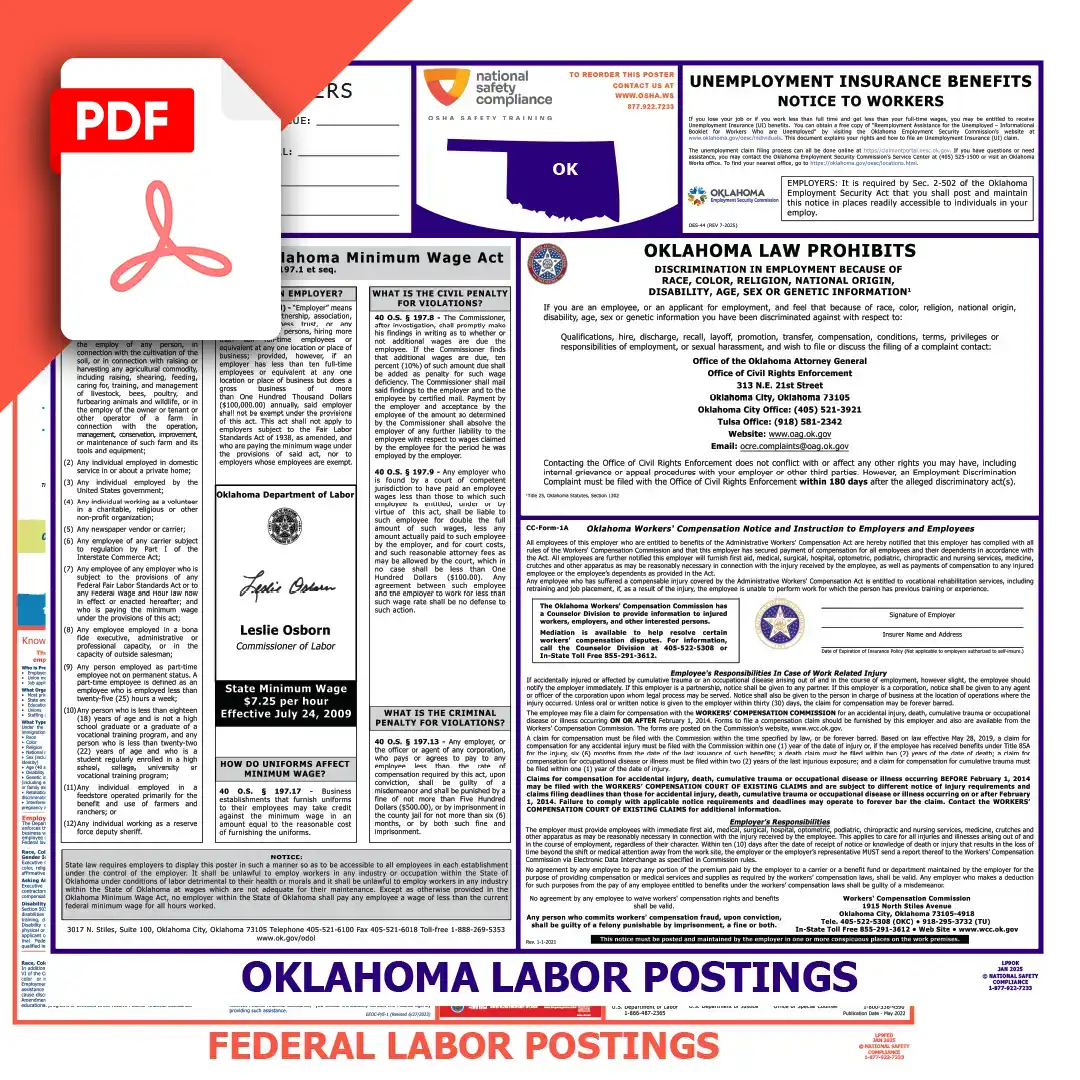 Oklahoma & Federal Labor Law Posters PDF Downloads