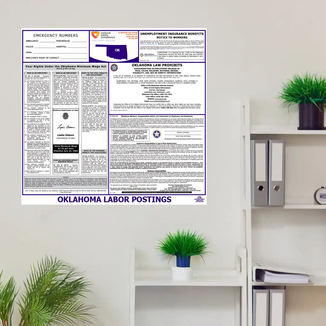 Oklahoma Labor Law Poster in room