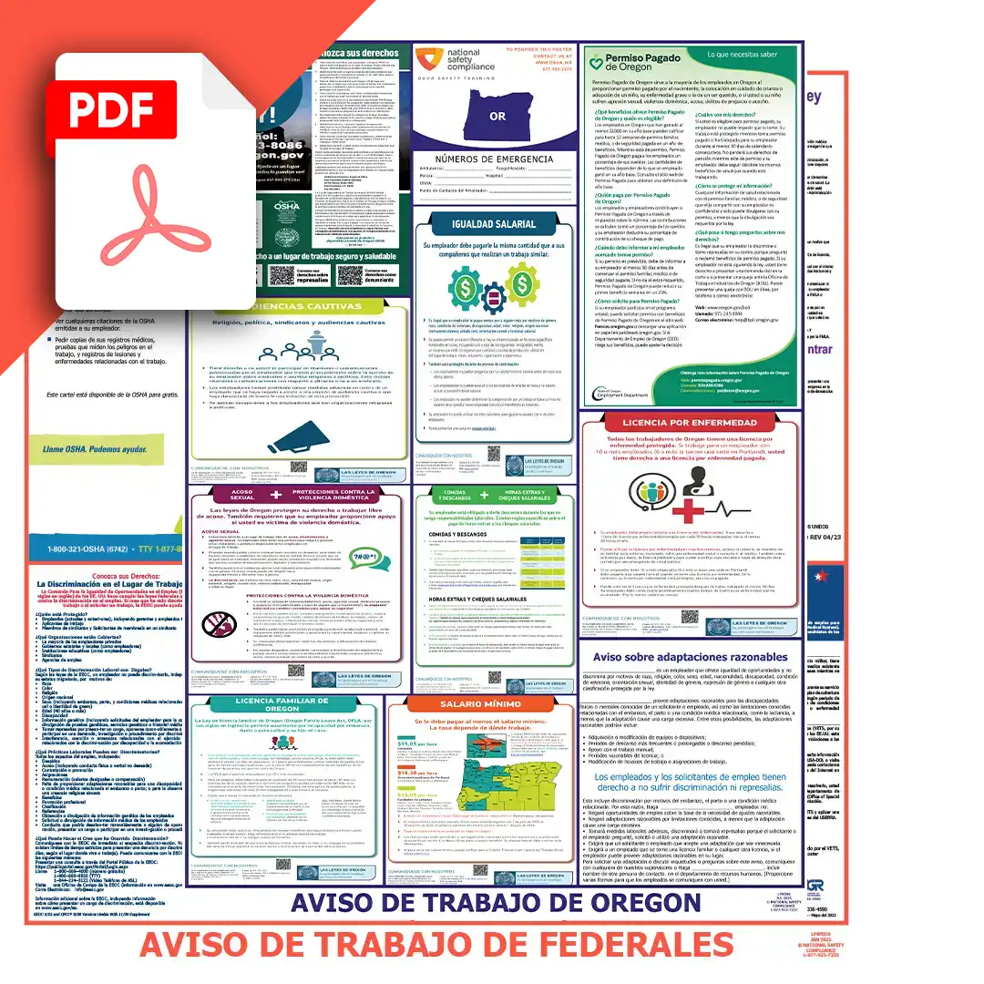 Oregon & Federal Spanish Labor Law Poster PDF Download