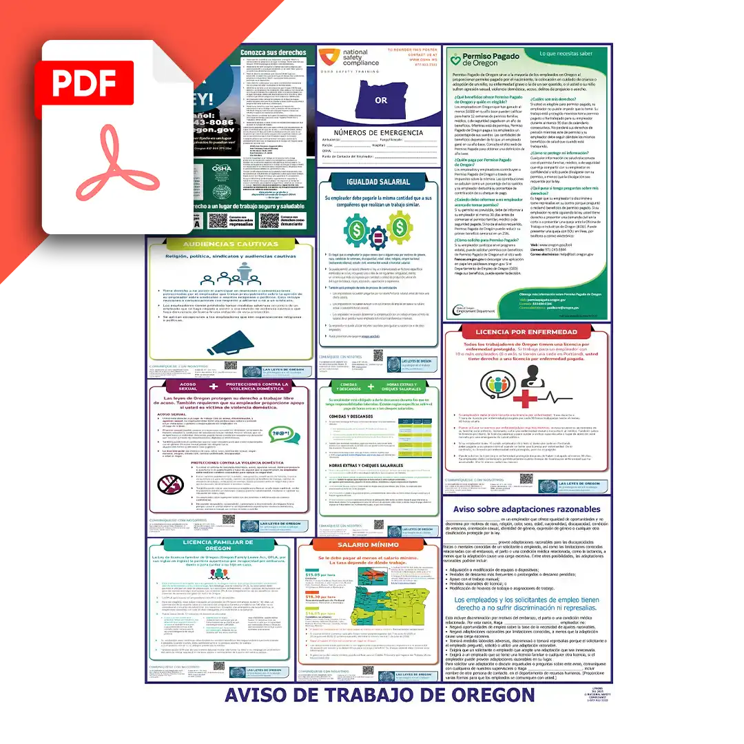 Oregon Spanish Labor Law Poster PDF Download