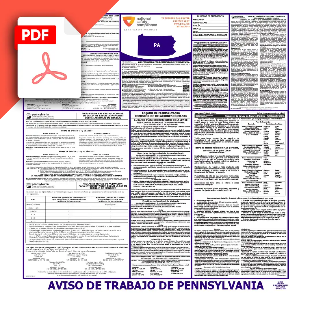 Pennsylvania Spanish Labor Law Poster PDF Download