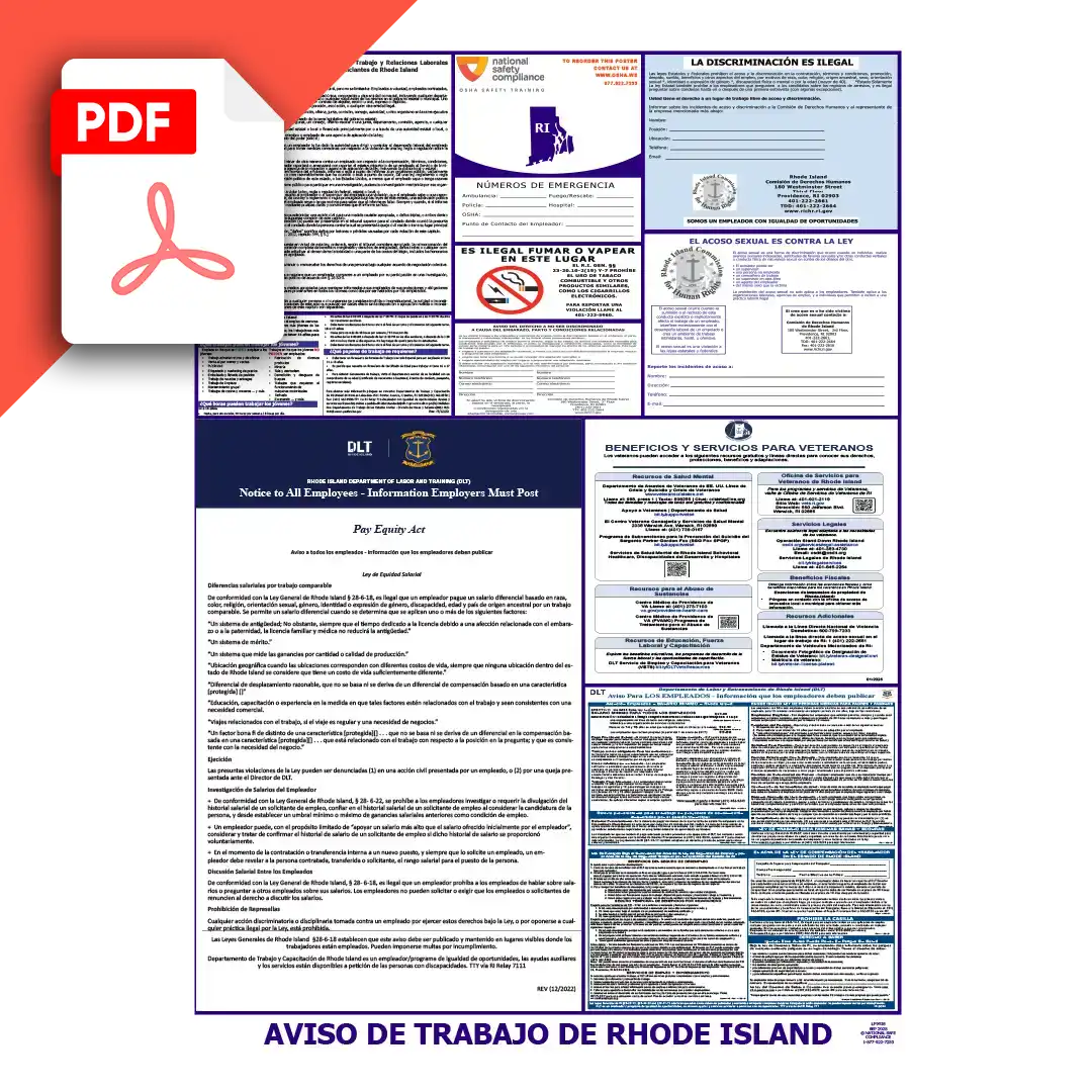 Rhode Island Spanish Labor Law Posters PDF Downloads