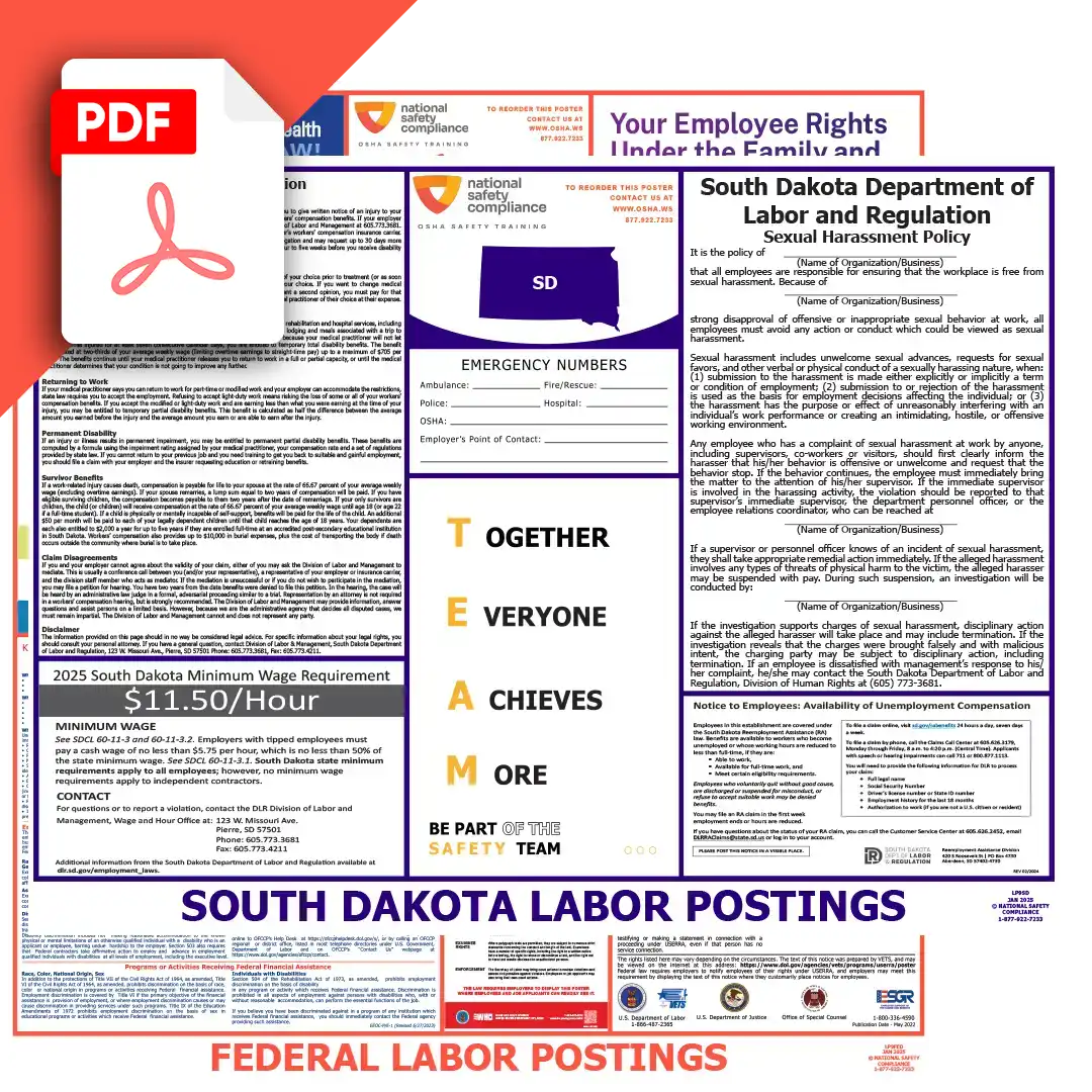 South Dakota & Federal Labor Law Posters PDF Downloads