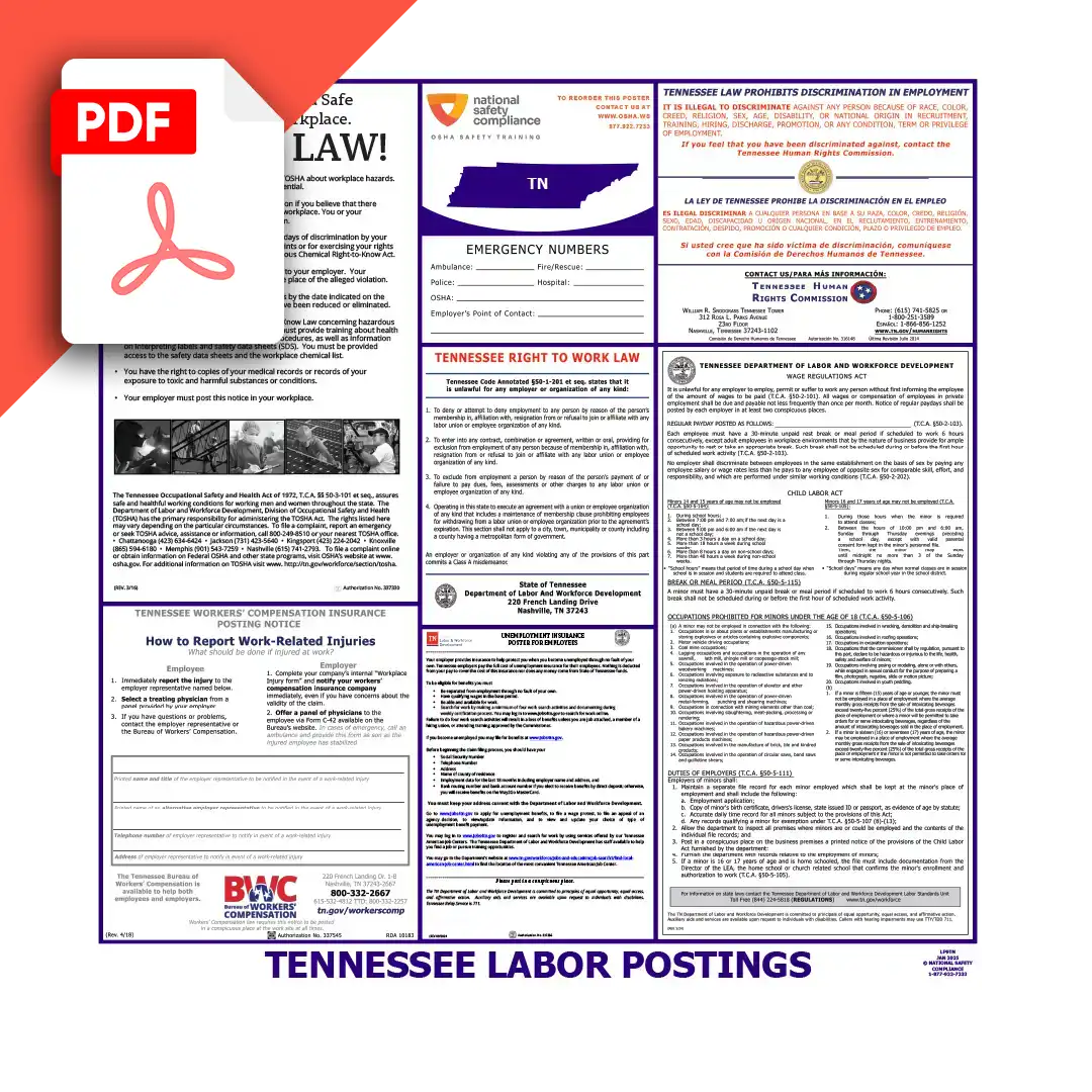 Tennessee Labor Law Posters PDF Download