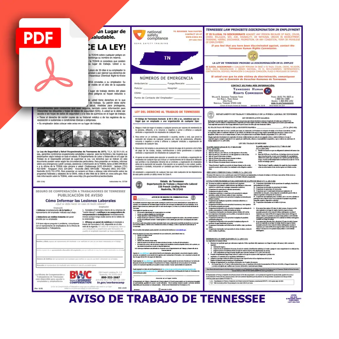 Tennessee Spanish Labor Law Poster PDF Download