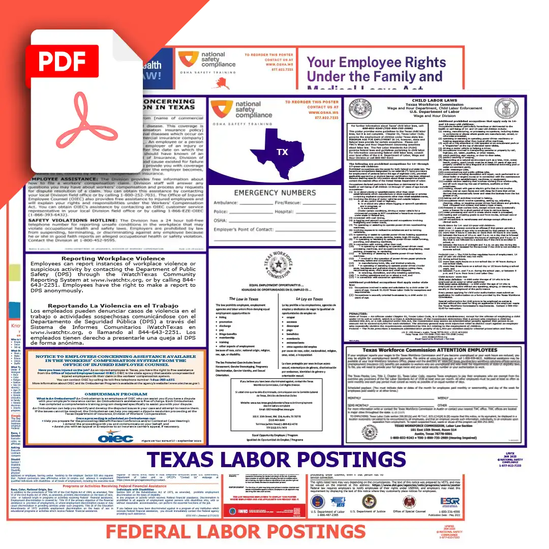 Texas & Federal Labor Law Poster PDF Download