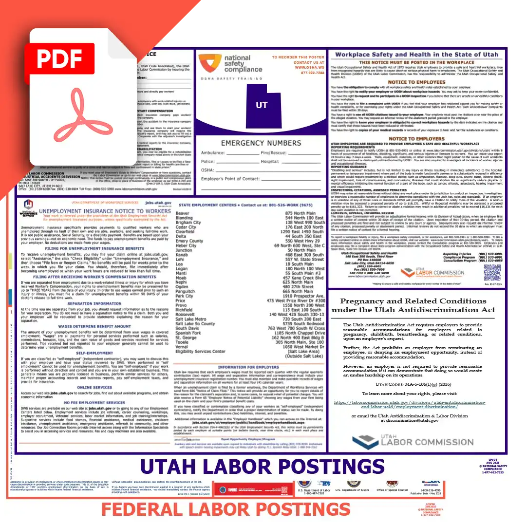 Utah & Federal Labor Law Posters PDF Download