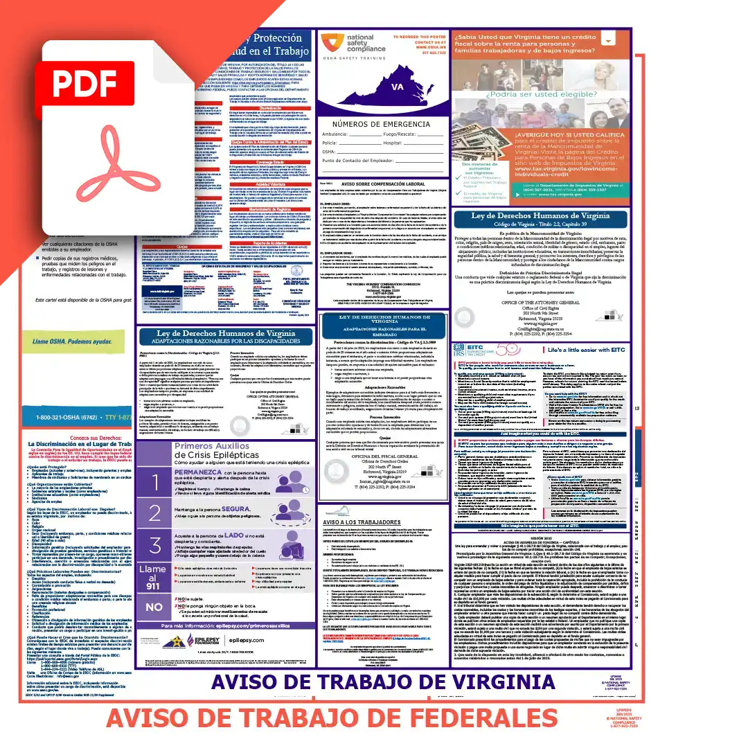Virginia & Federal Spanish Labor Law Posters PDF Downloads