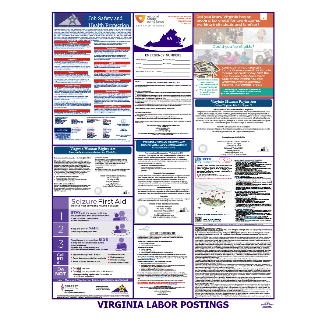 Virginia Labor Law Poster English