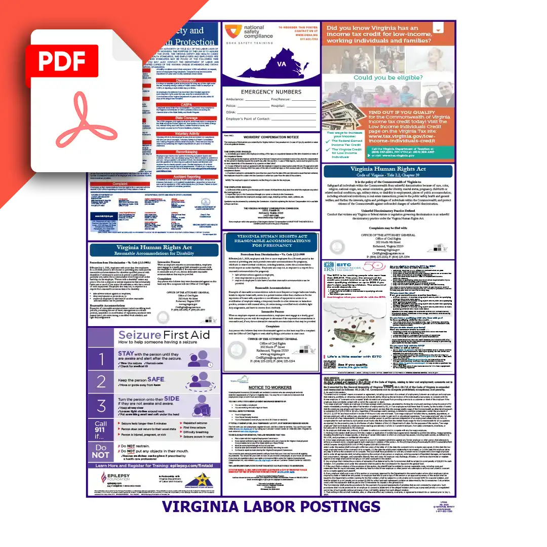 Virginia Labor Law Poster PDF Download