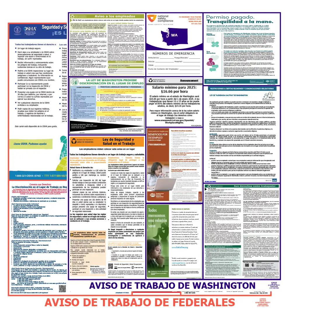 Washington & Federal Labor Law Posters Spanish