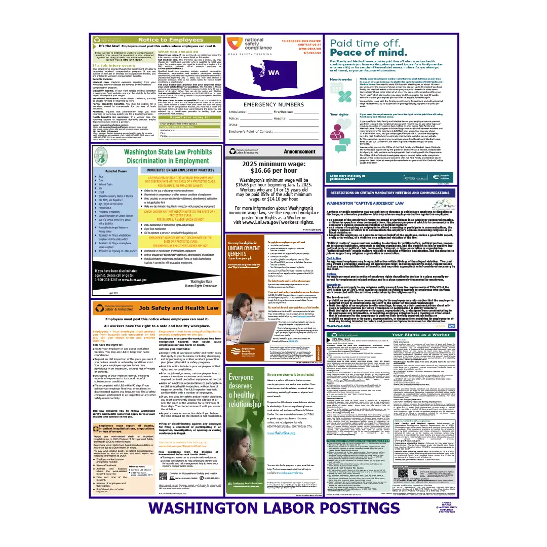 Washington Labor Law Poster English