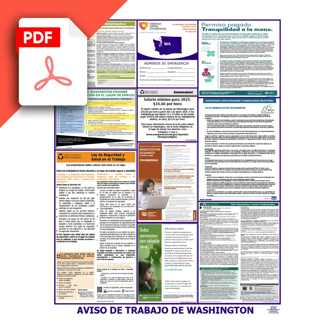 Washington Spanish Labor Law Poster PDF Download