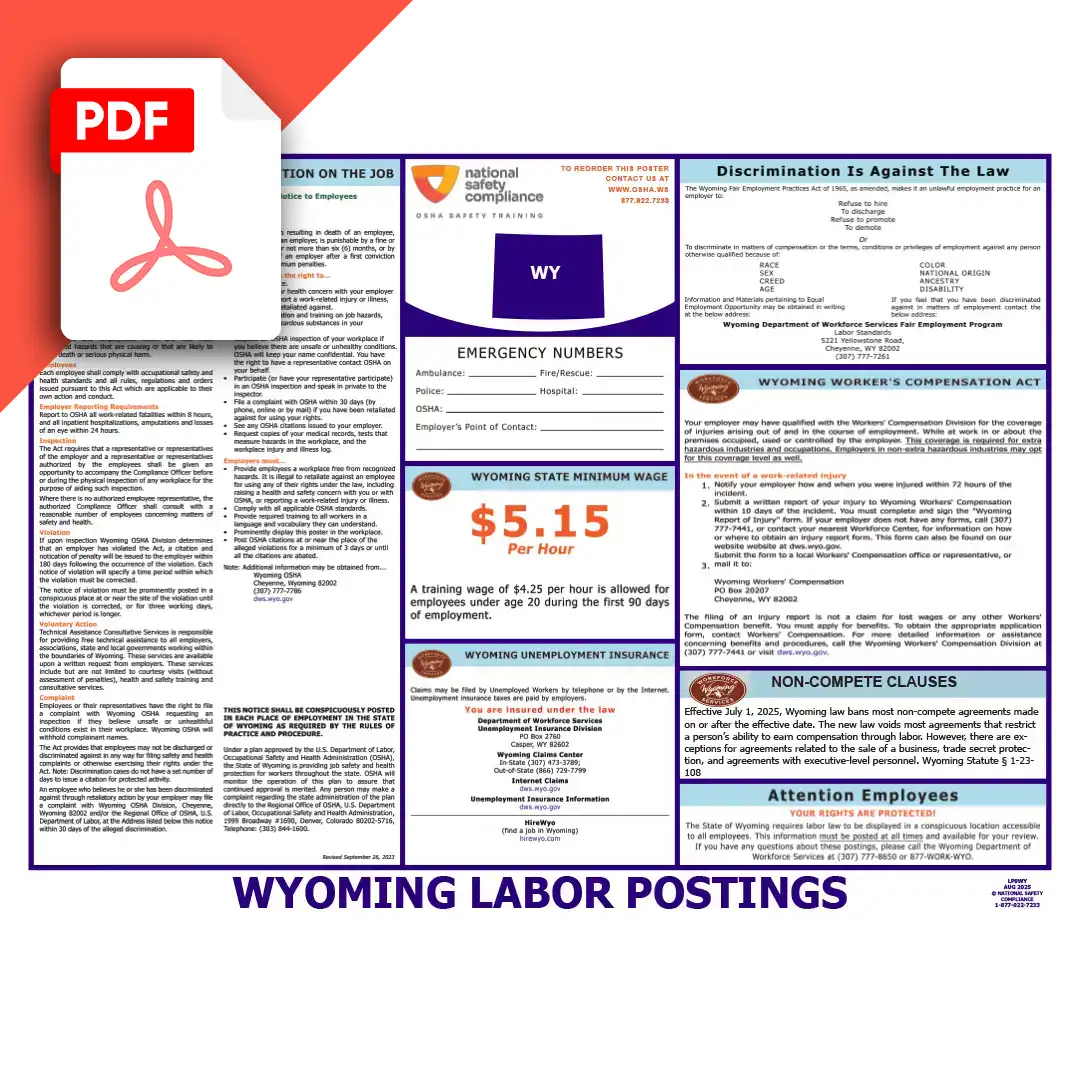 Wyoming Labor Law Poster PDF Download