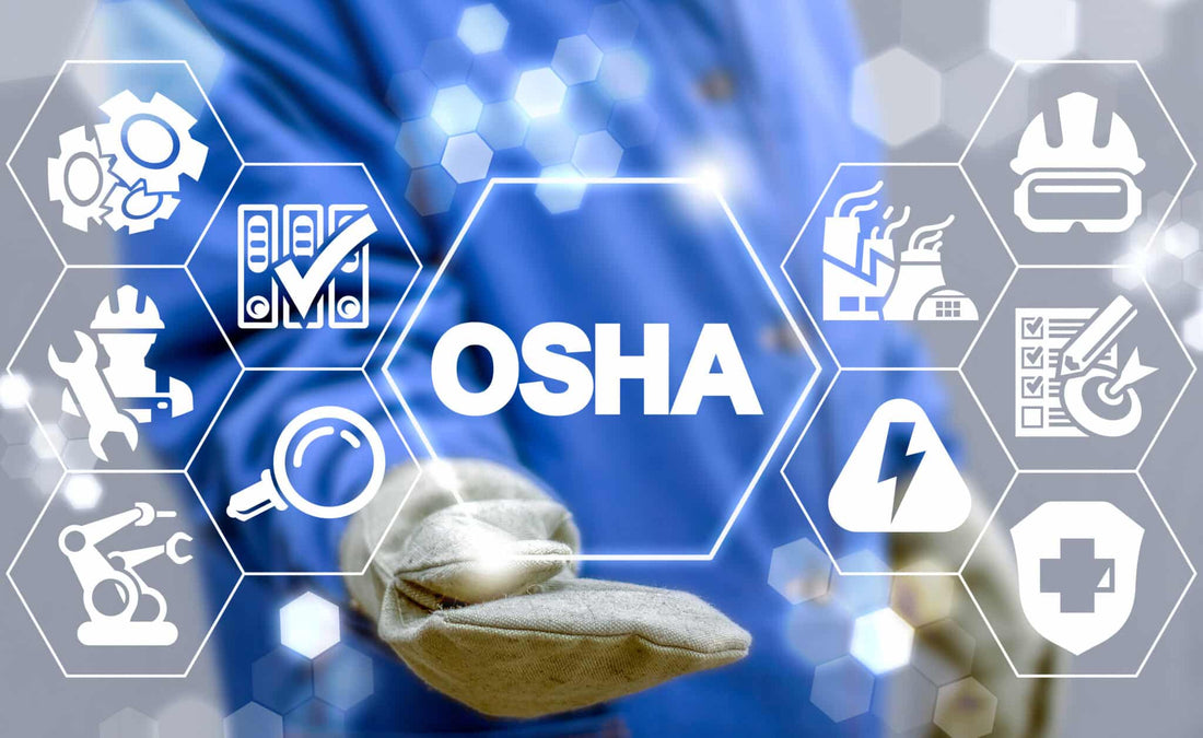 OSHA icon surrounded by smaller safety icons  