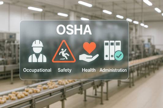 Clear OSHA Poster with factory in the background 
