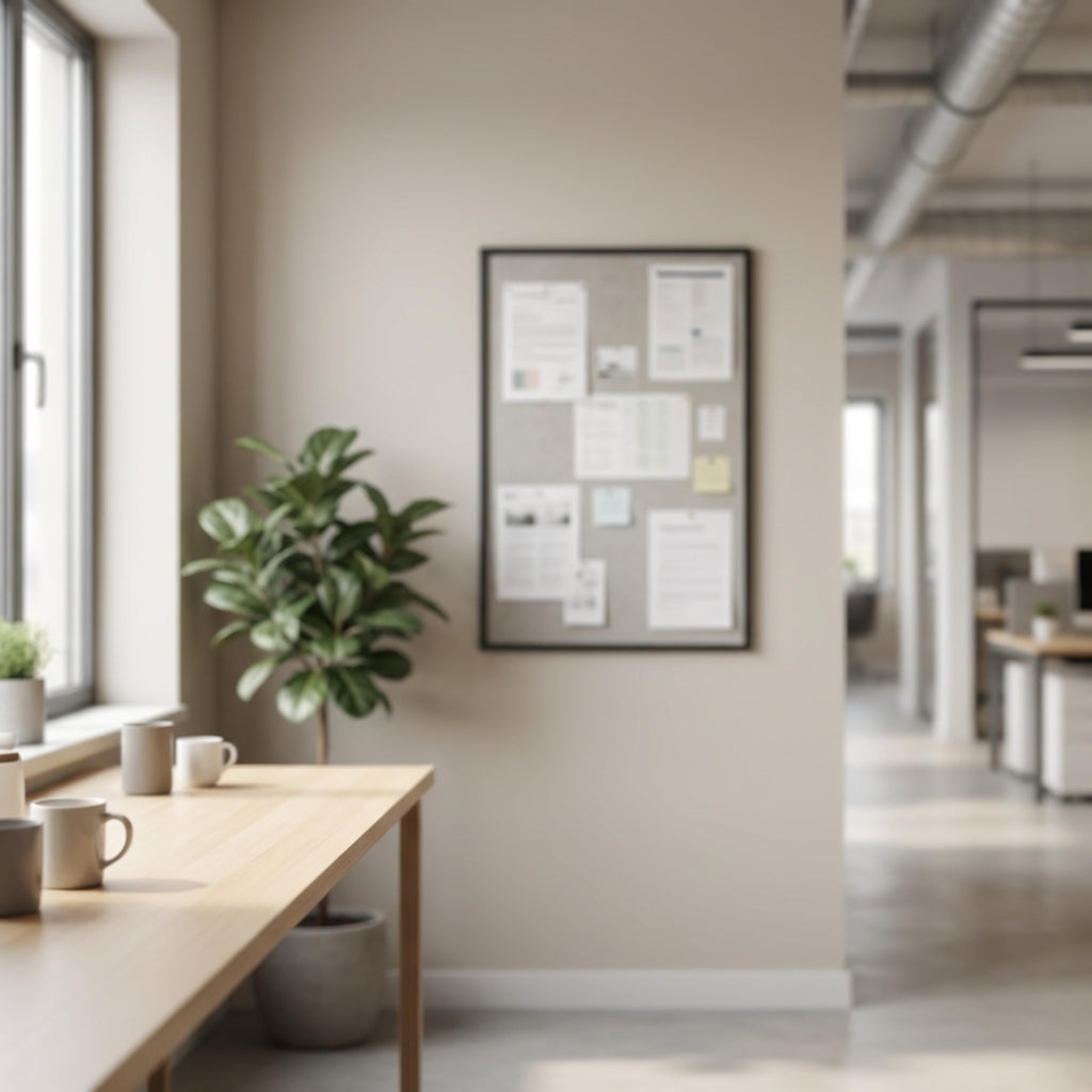 Neutral colored office setting with bulletin board containing various Labor Law Posters.