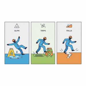 Illustration for Enhance Workplace Safety: Implementing Effective Slips, Trips, and Falls Prevention Posters