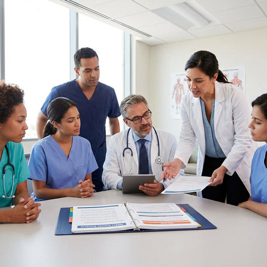 Group of medical professionals having important discussion.