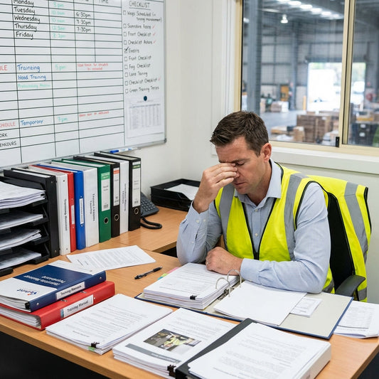 Safety manager looking very stressed out.