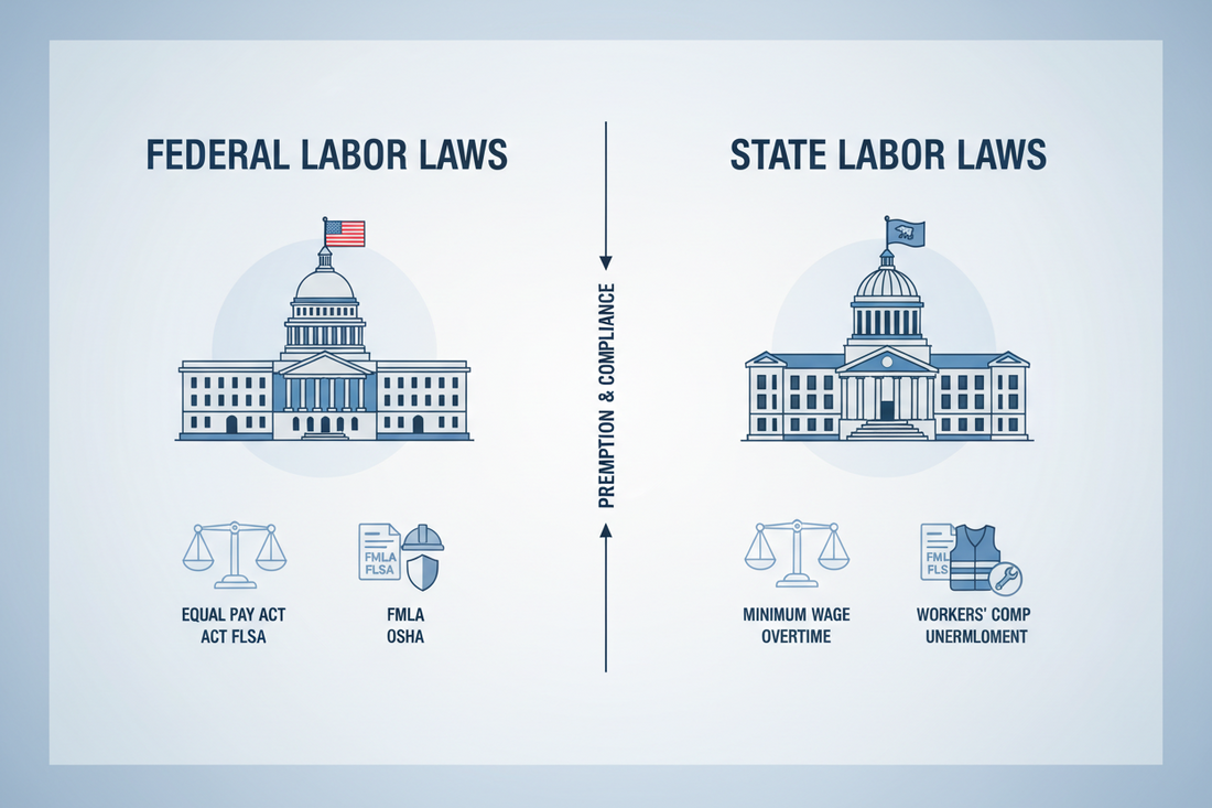 Federal vs State Labor Law Posters: Comparing Compliance Requirements for Small Businesses