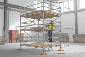 Scaffold diagram with parts labeled