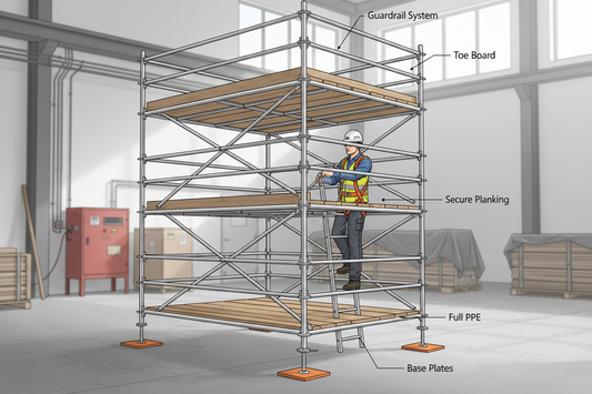 Scaffold diagram with parts labeled
