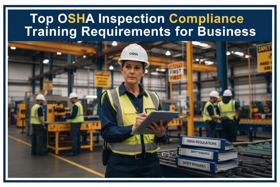 Female warehouse worker holding a clipboard with other workers in backgroupnd.