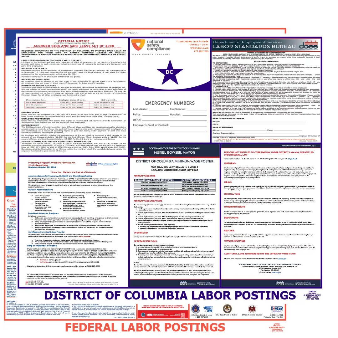 DC & Federal Labor Law Posters English