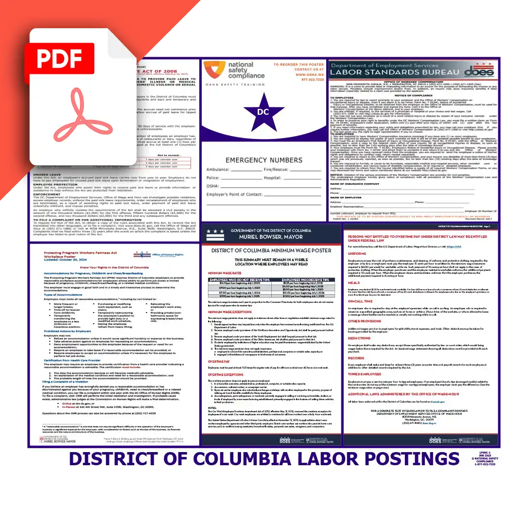 DC Labor Law Poster PDF Download