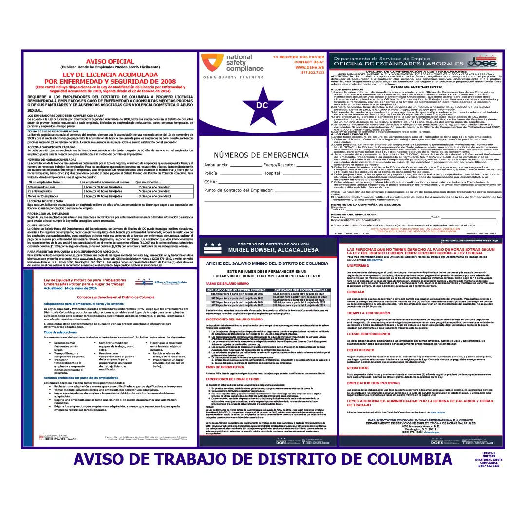 DC Labor Law Poster Spanish