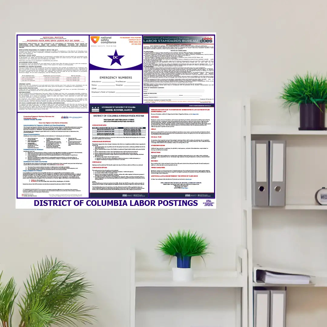 DC Labor Law Poster in room