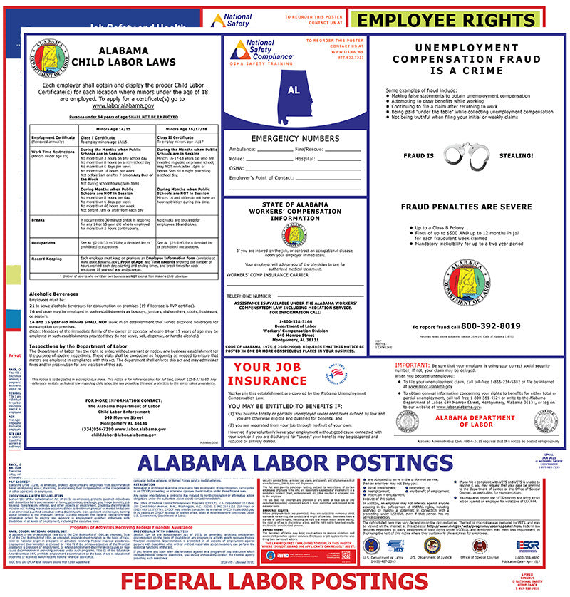 Alabama and Federal Labor Law Poster