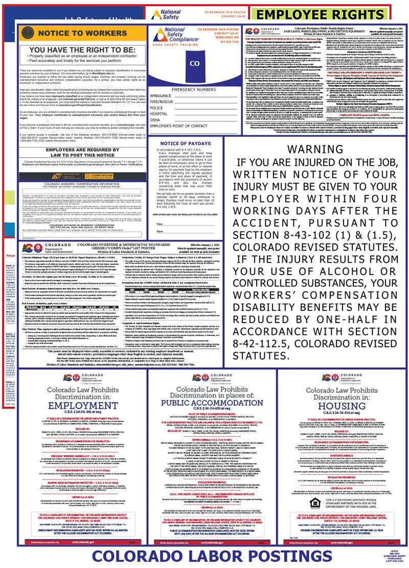 Colorado and Federal Labor Law Poster