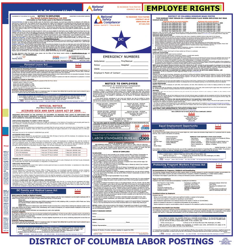 Disctrict of Columbia Labor Law Poster