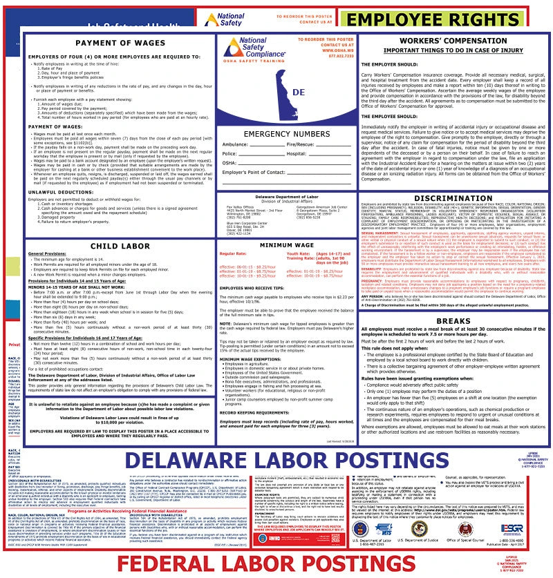 2025 Delaware State & Federal Labor Law Posters