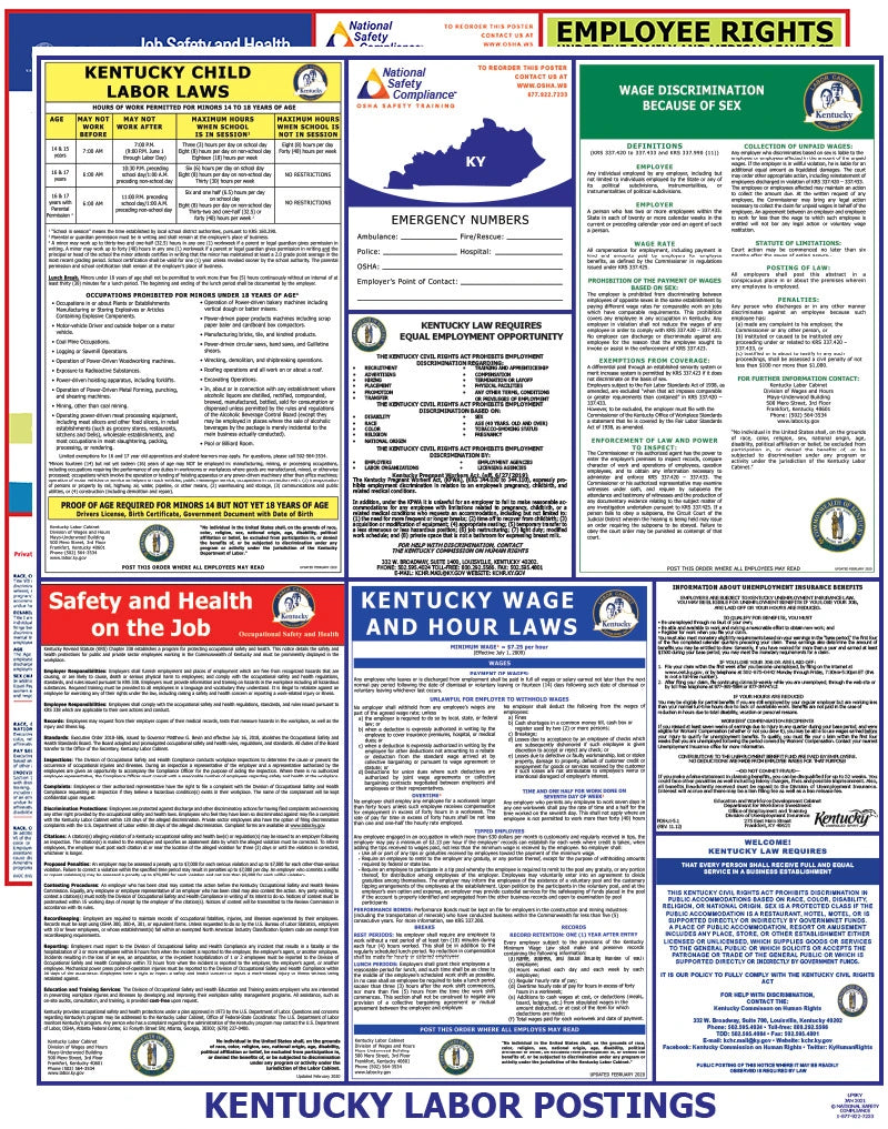 Kentucky and Federal Labor Law Poster