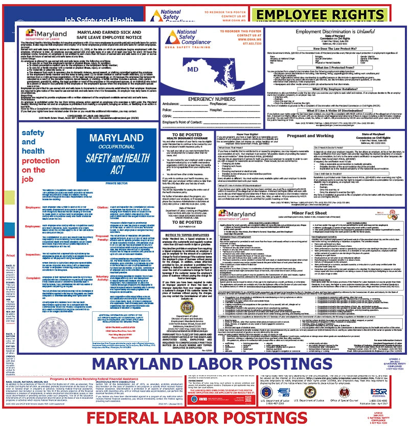 Maryland and Federal Labor Law Poster