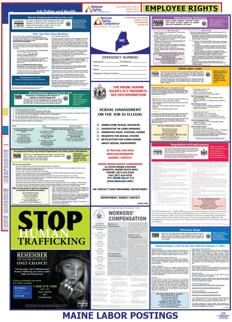 Maine and Federal Labor Law Poster