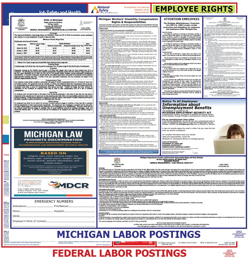 Michigan and Federal Labor Law Poster