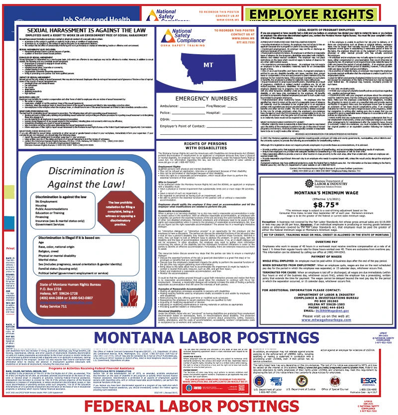 Montana and Federal Labor Law Poster