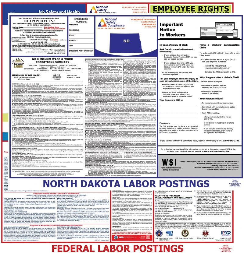 North Dakota and Federal Labor Law Poster