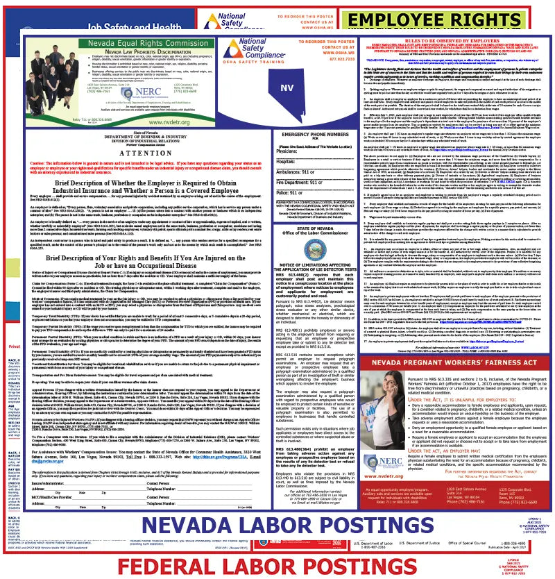 Nevada and Federal Labor Law Poster