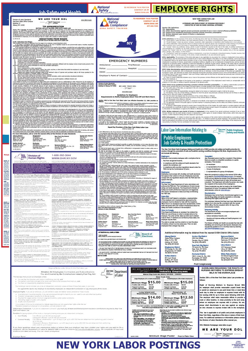 New York and Federal Labor Law Poster