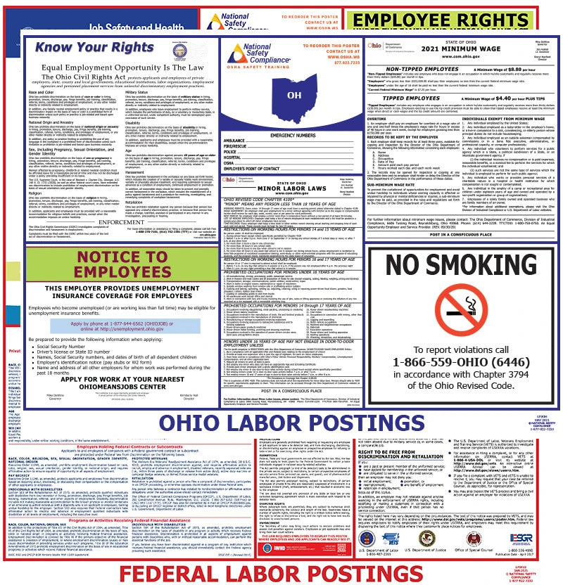 Ohio and Federal Labor Law Poster