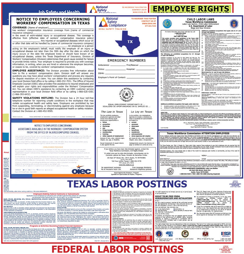 Texas and Federal Labor Law Poster