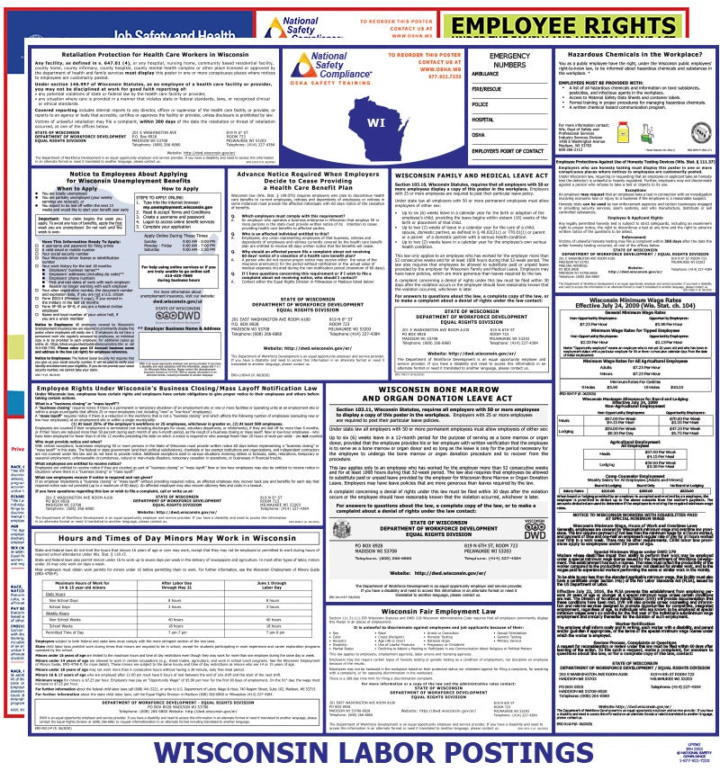 Wisconsin and Federal Labor Law Poster