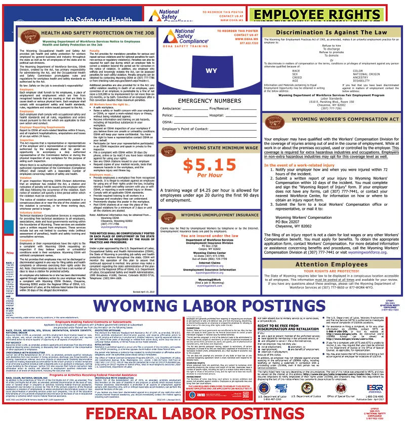 Wyoming and Federal Labor Law Poster